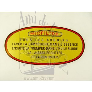 Autocollant filtre à air gris DS avant 1965