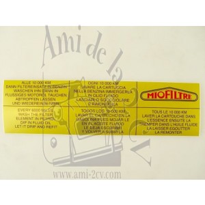 Etiquette pour filtre à air gris DS depuis 1965